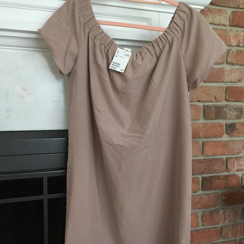 Nude Off-Shoulder Dress